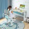 Kids Study Desk with Adjustable Height Tilt Tabletop and Spacious Storage